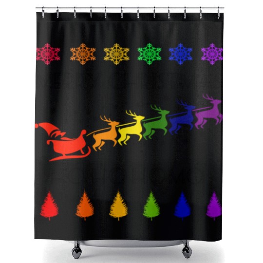 Ho ho homo LGBT Merry Christmas Gay Pride Shower Curtains