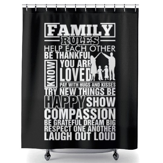 Family Rules Shower Curtains