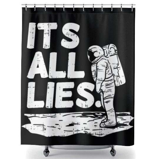 Moon Landing Conspiracy Theory Illuminati Gift Shower Curtains