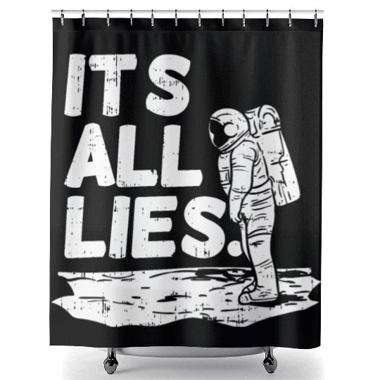 Moon Landing Conspiracy Theory Illuminati Gift Shower Curtains