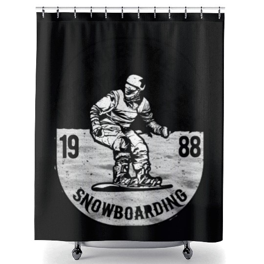 Freestyle Snowboarding Graphic Design Shower Curtains