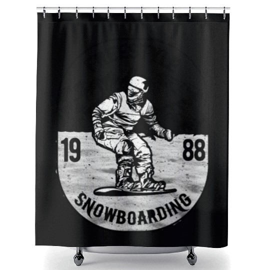 Freestyle Snowboarding Graphic Design Shower Curtains