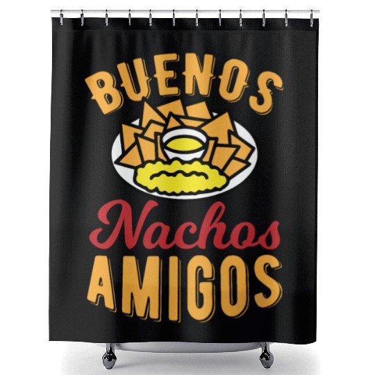 Spain food nachos cheese friends country flag dip Shower Curtains