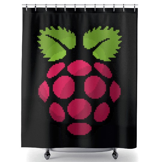 Raspberry Pi Pixel Logo Shower Curtains
