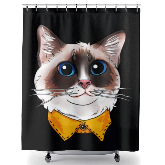 Ragdoll Cat Face Cats funny cute sweet Kitty gift Shower Curtains