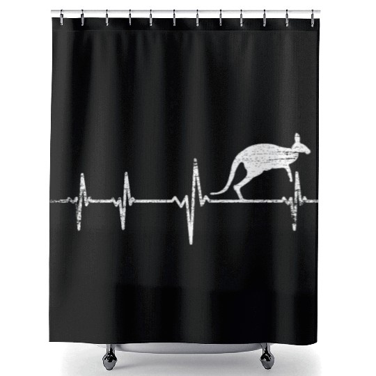 Kangaroo Heartbeat Shower Curtains