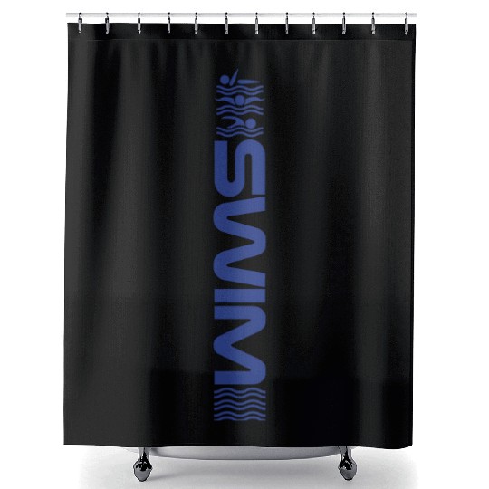 Swim Waves free back fly Shower Curtains