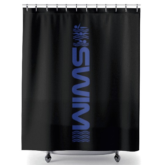 Swim Waves free back fly Shower Curtains