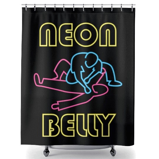 Brazilian Jiu Jitsu: BJJ Neon Knee On Belly Shower Curtains