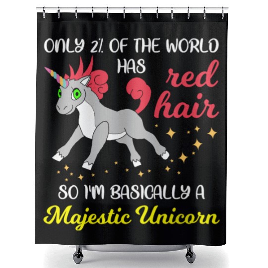 Red Hair Majestic Unicorn Redhead Ginger Gift Shower Curtains
