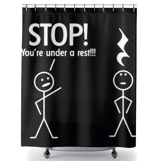 Stop You re Under A Rest Funny Novelty Music Band Shower Curtains