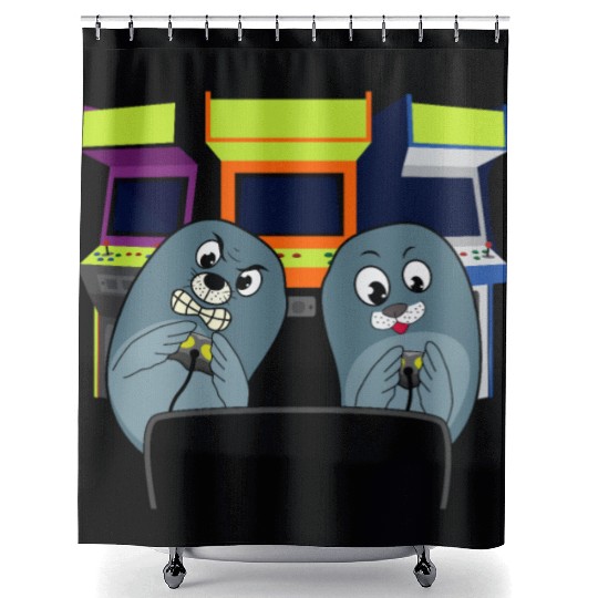 sea lion Seal Video Game gift Shower Curtains