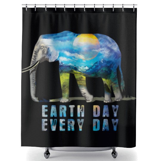 Elephant Earth Day Every Day Shower Curtains Earth Day