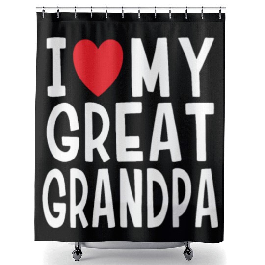 I Love My Great Grandpa Family Love Heart Gift Shower Curtains