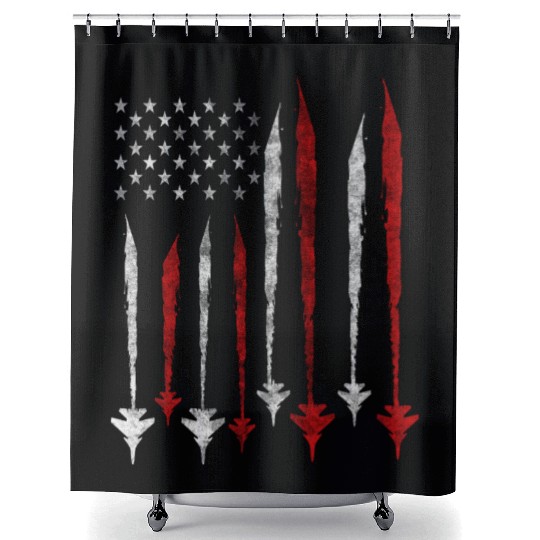 US F35 Fighter Jet Aviation USA Gift Shower Curtains