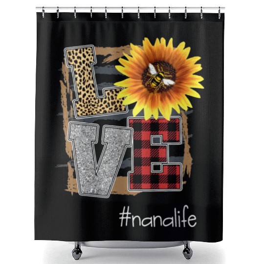 love nana life flower art beautiful flower grandma Shower Curtains