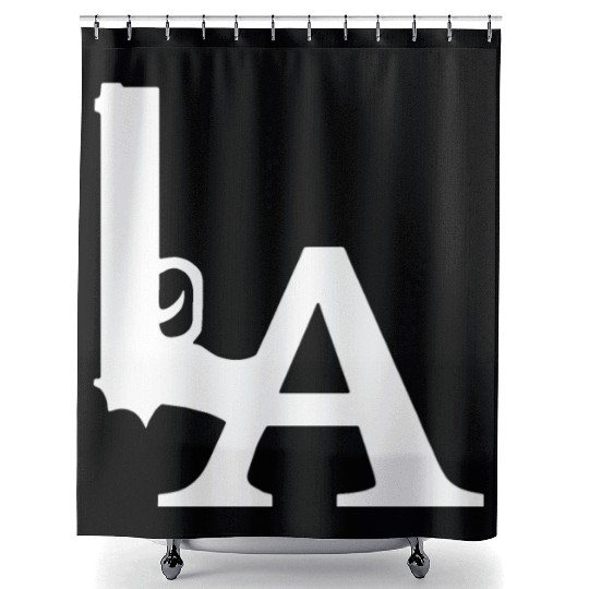 LA Dodgers Gun Los Angeles Hollywood California Shower Curtains