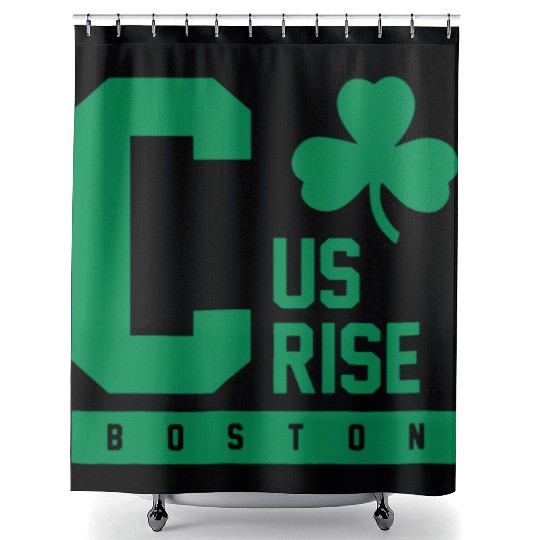C Us Rise Boston Clover Basketball Fan Shower Curtains