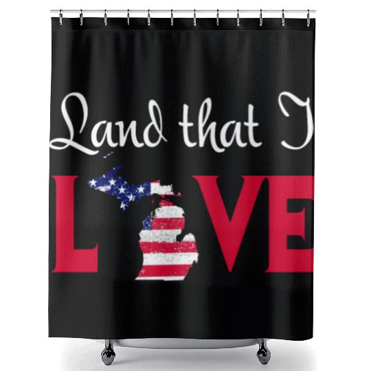 Michigan USA Land That I Love Patriotic July 4th T Shower Curtains
