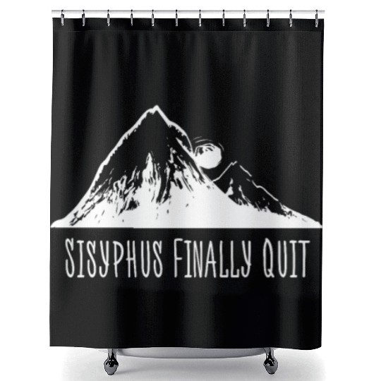 Sisyphus Finally Quit Shower Curtains Philosophy Geek Educat