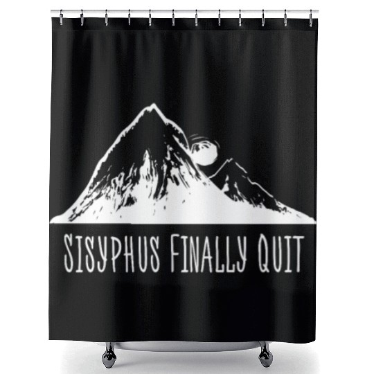 Sisyphus Finally Quit Shower Curtains Philosophy Geek Educat