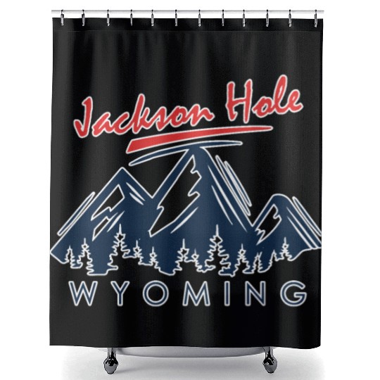 Jackson Hole Wyoming Shower Curtains Vintage City Retro Tshi