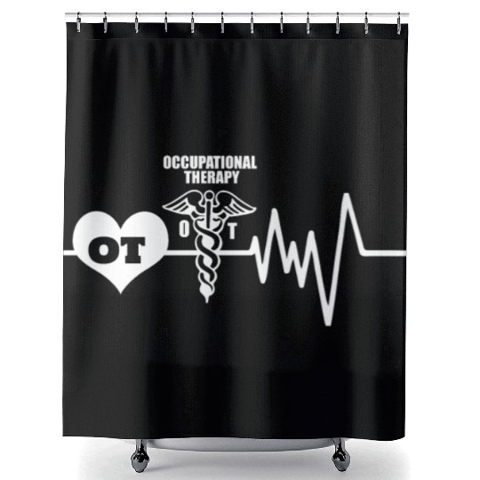 Occupational Therapy Heartbeat Shower Curtains
