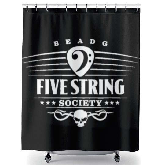 Mens Five String Society Shower Curtains for 5 String Bass