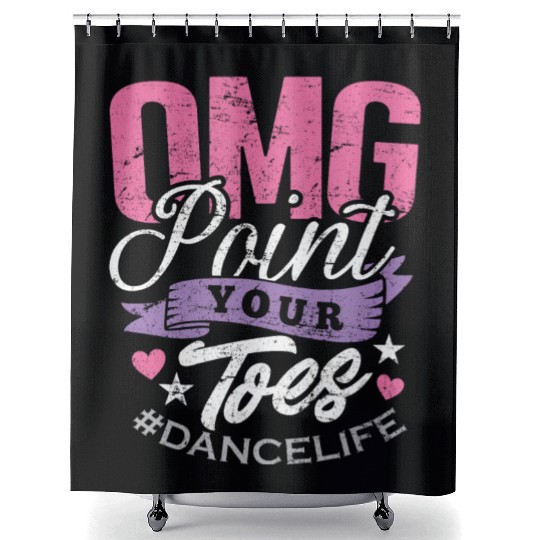 Dance Teacher Shower Curtains OMG Point Your Toes Dancing