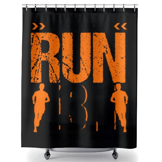 Runner Running Half Marathon Quotes Gift Shower Curtains