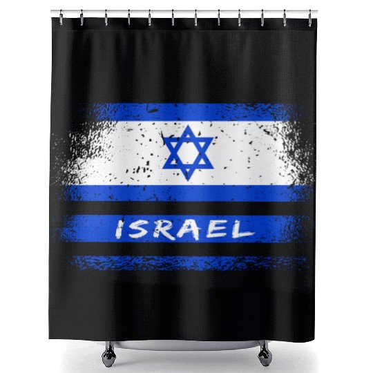 Israel Vintage Flag / Gift Jerusalem Shower Curtains