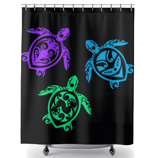 Maori Three Turtles Group Tattoo Gift Idea Shower Curtains