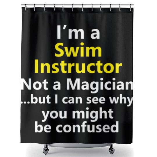 Funny Swim Instructor Teacher Coach Job Career Shower Curtains