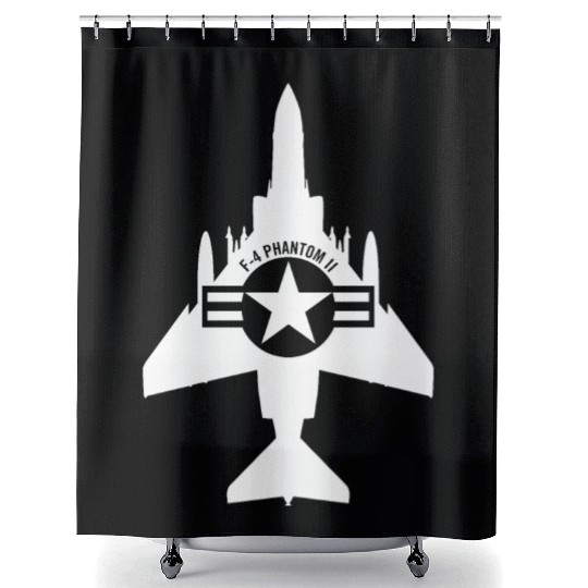 F-4 Phantom II Military Fighter Jet Airplane Shower Curtains