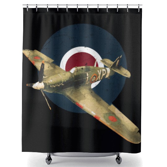 Hawker Hurricane RAF WW2 Fighter Plane Shower Curtains