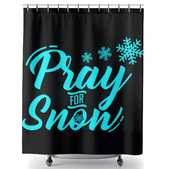 Pray for Snow Snow White Christmas Praying Shower Curtains