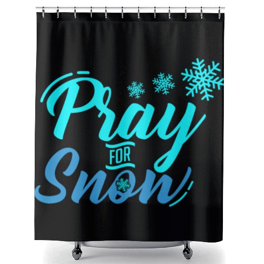 Pray for Snow Snow White Christmas Praying Shower Curtains