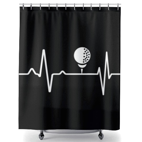 Golf Heartbeat Shower Curtains
