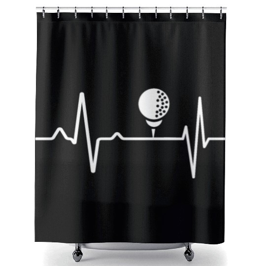 Golf Heartbeat Shower Curtains
