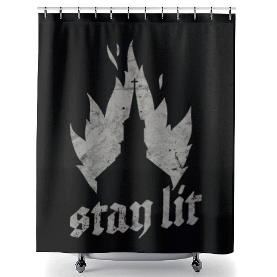 Occult Burning Church - Unholy Satanic Devil Shower Curtains
