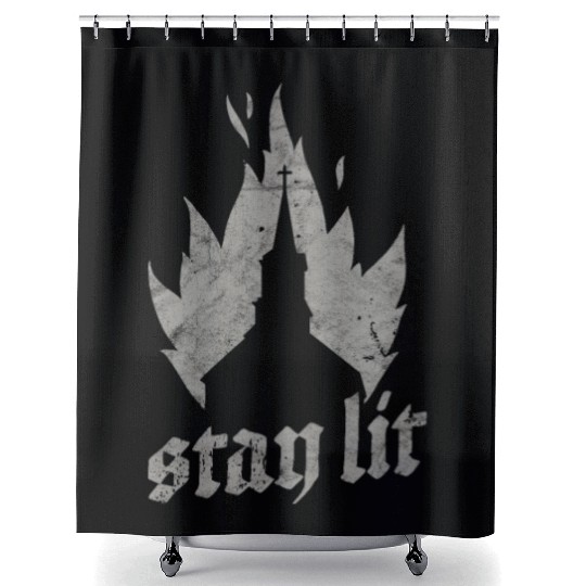 Occult Burning Church - Unholy Satanic Devil Shower Curtains