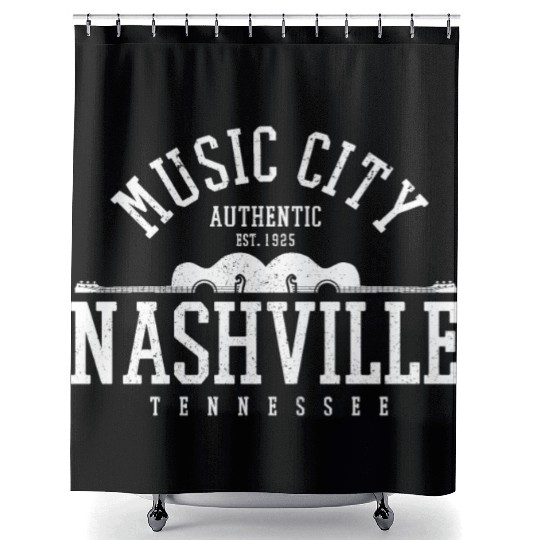 Nashville Music City Tennessee Country Music Gift Shower Curtains