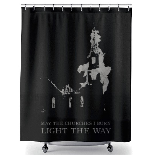 Burning Church Occult Antichrist Satan Atheist Shower Curtains
