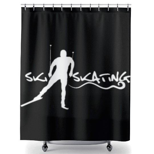 Skiing Skier Ski Skating Skating Cross Country Shower Curtains