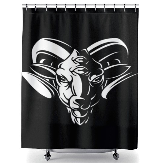 Dark Goat Baphomet - Satanic Lucifer Beelzebub Shower Curtains