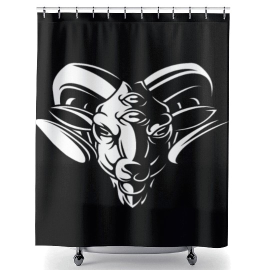 Dark Goat Baphomet - Satanic Lucifer Beelzebub Shower Curtains
