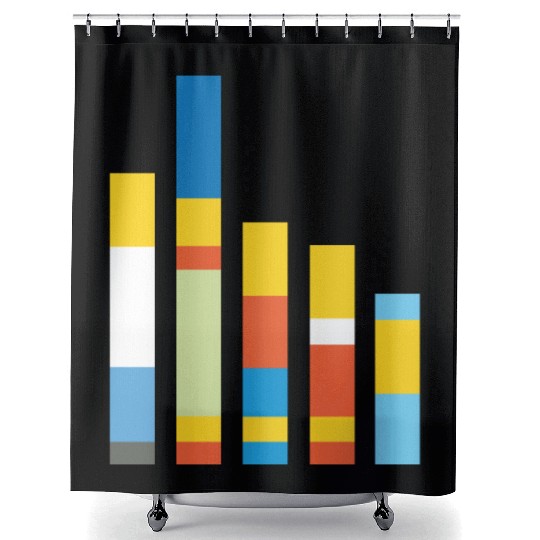 Cool yellow blocks Shower Curtains