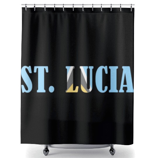 St Lucia flag Shower Curtains