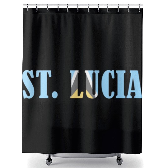 St Lucia flag Shower Curtains