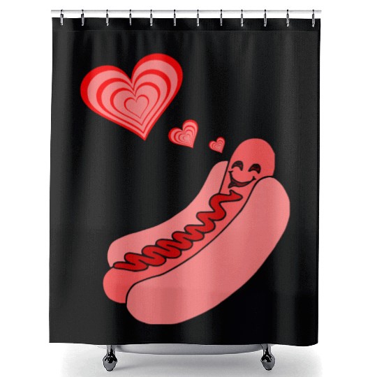 Hot Dog Love Shower Curtains